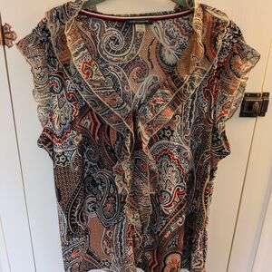 Paisley Ruffle Blouse